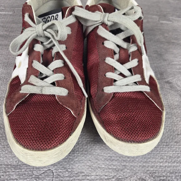 Golden Goose Superstar Sneakers Womens Red White Distressed Italy W-7.5 - Picture 2 of 8